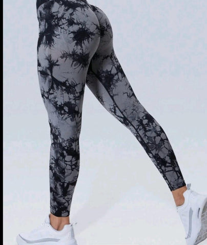 Women's Leggings Tie Dye Seamless Sports Yoga Pants Gym Fitness