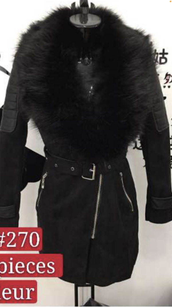 Fur Suede Jacket With Belt