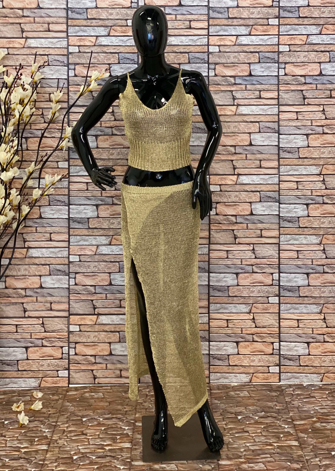 Tanoly Party Two Pieces Dress Golden